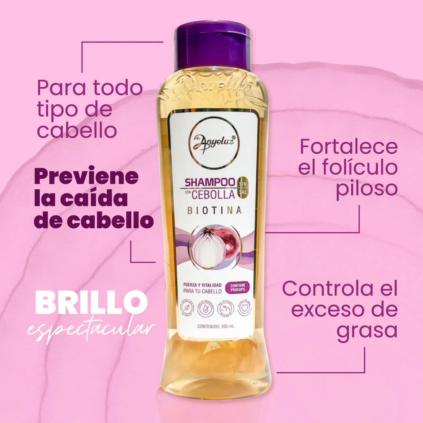 SHAMPOO CON CEBOLLA ANYELUZ 500 ML