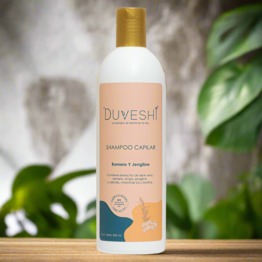 SHAMPOO ANTICAIDA CON ROMERO Y JENGIBRE 500ML DUVESHI