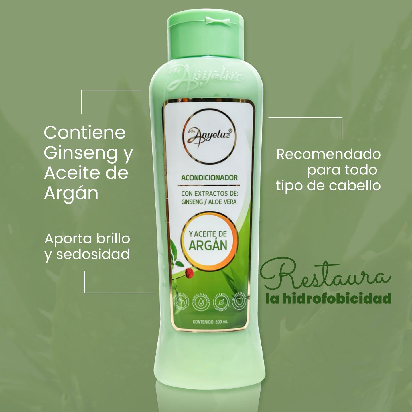 ACONDICIONADOR DE ARGAN Y ALOE VERA ANYELUZ 500ML