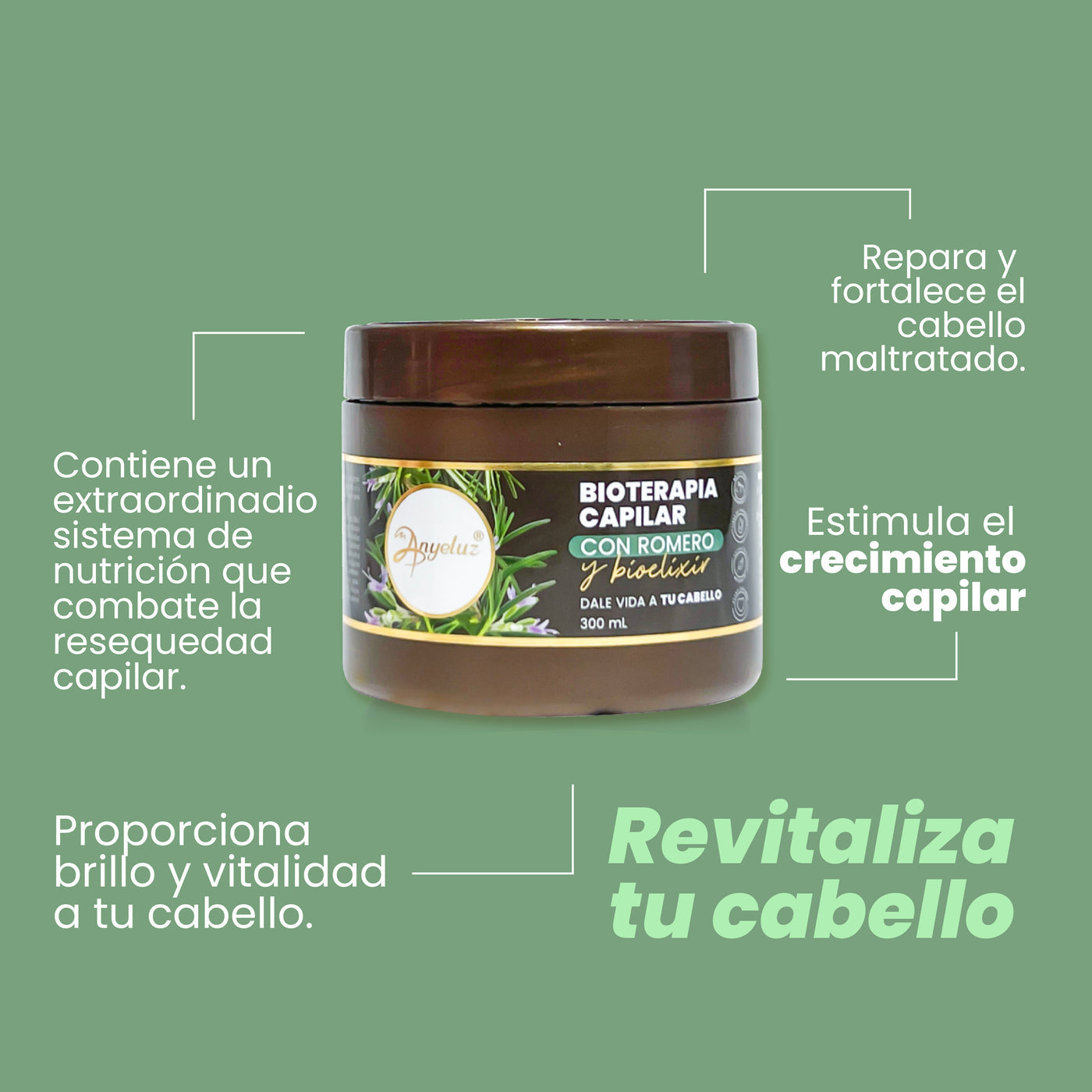 BIOTERAPIA CAPILAR CON ROMERO Y BIOELIXIR ANYELUZ