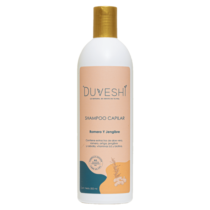 SHAMPOO ANTICAIDA CON ROMERO Y JENGIBRE 500ML DUVESHI