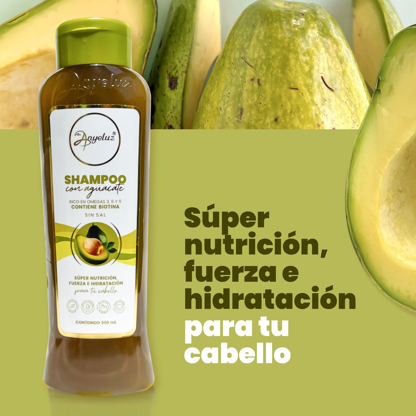 SHAMPOO CON AGUACATE ANYELUZ 500ML