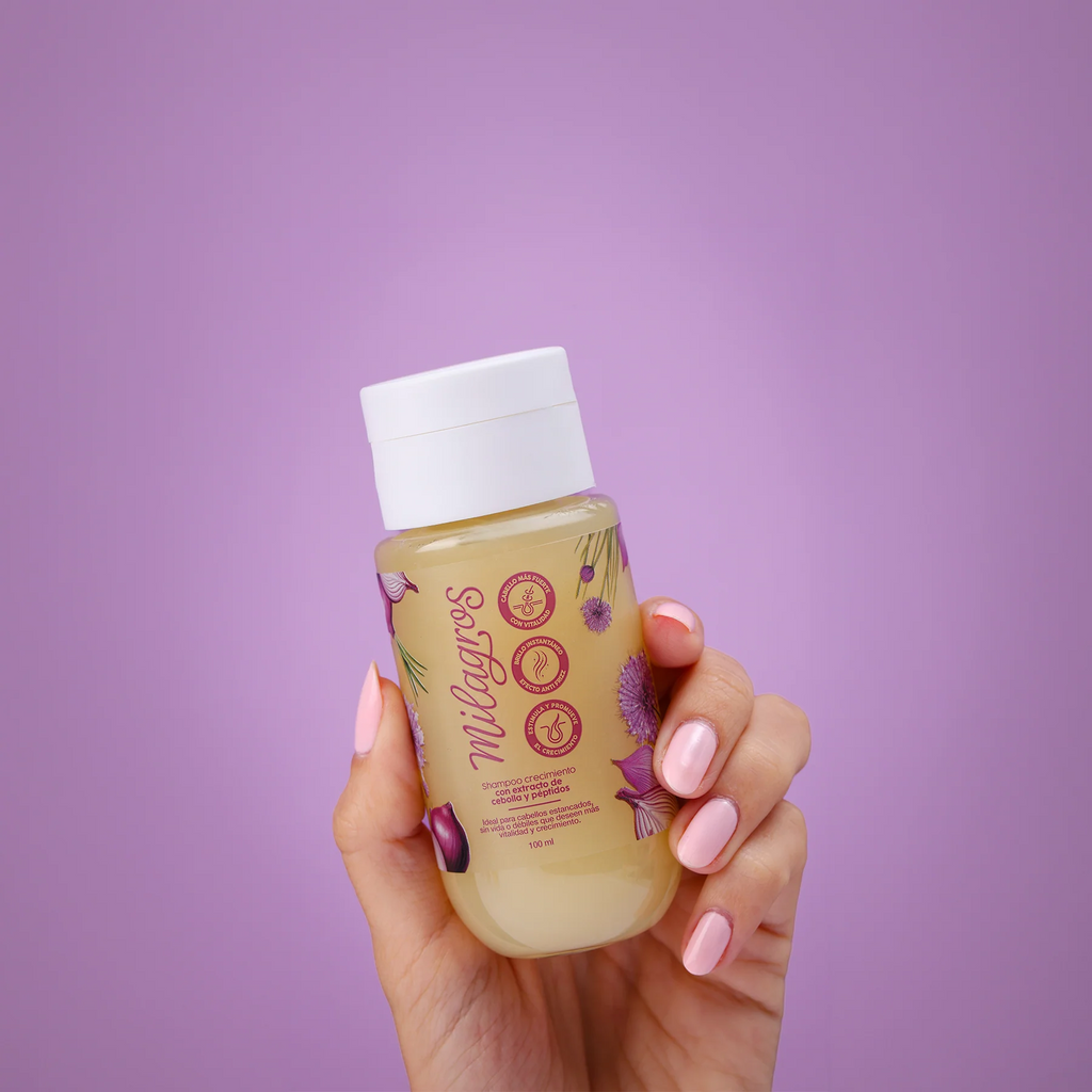 SHAMPOO CRECIMIENTO CON EXTRACTO DE CEBOLLA Y PÉPTIDOS MINI 100ML MILAGROS